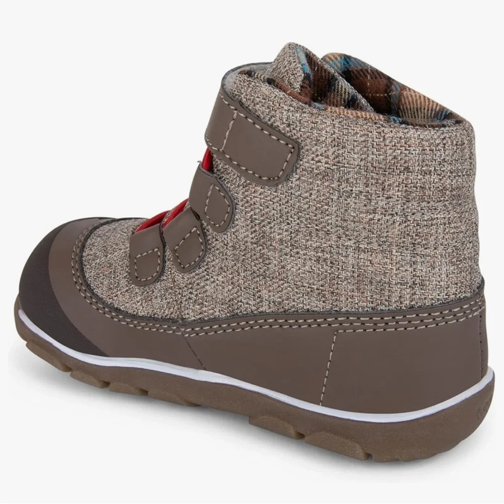 See Kai Run Brown and Red waterproof &insulated winter boots for little kids 4